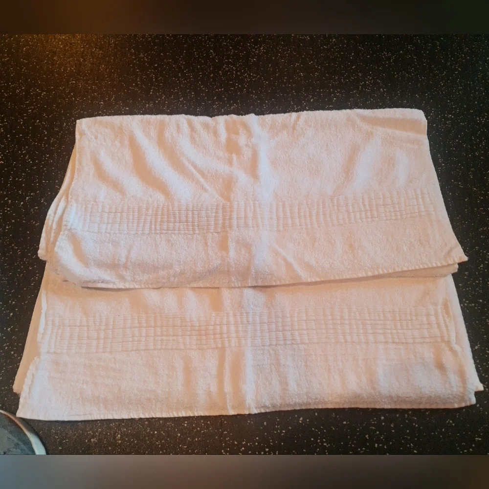 Hand Towels White Turkish Luxury Collection 65% Cotton 35% Modal Like New Set/4